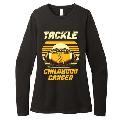 Football Tackle Childhood Cancer Awareness Womens CVC Long Sleeve Shirt