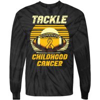 Football Tackle Childhood Cancer Awareness Tie-Dye Long Sleeve Shirt