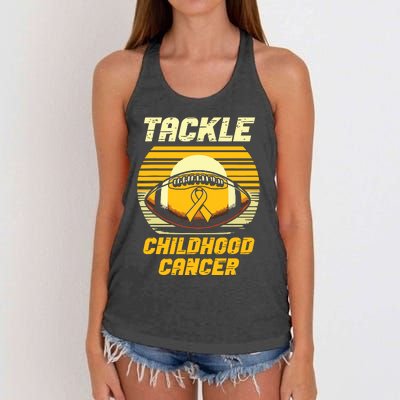 Football Tackle Childhood Cancer Awareness Women's Knotted Racerback Tank