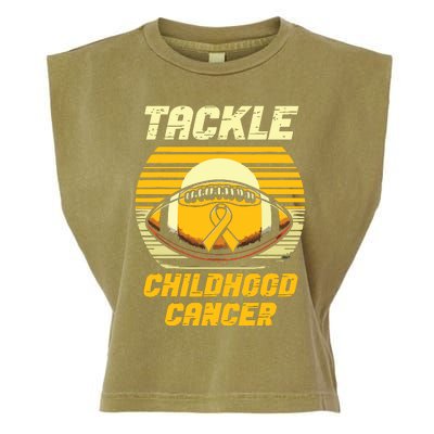 Football Tackle Childhood Cancer Awareness Garment-Dyed Women's Muscle Tee