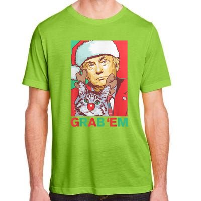 Funny Trump Cat Grab' Em Vintage Retro Christmas Trump Gift Adult ChromaSoft Performance T-Shirt