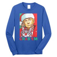 Funny Trump Cat Grab' Em Vintage Retro Christmas Trump Gift Long Sleeve Shirt