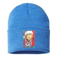 Funny Trump Cat Grab' Em Vintage Retro Christmas Trump Gift Sustainable Knit Beanie