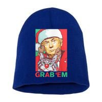 Funny Trump Cat Grab' Em Vintage Retro Christmas Trump Gift Short Acrylic Beanie