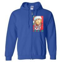 Funny Trump Cat Grab' Em Vintage Retro Christmas Trump Gift Full Zip Hoodie