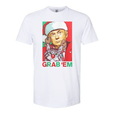 Funny Trump Cat Grab' Em Vintage Retro Christmas Trump Gift Softstyle CVC T-Shirt