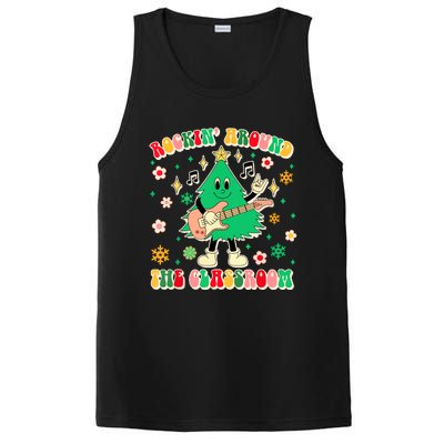 Funny Teacher Christmas Tree Vibes Rockin Around The Classroom Xmas Gift PosiCharge Competitor Tank