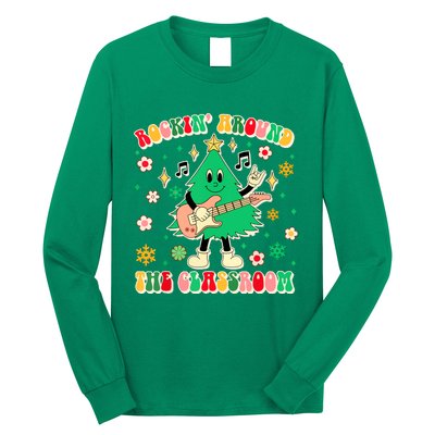 Funny Teacher Christmas Tree Vibes Rockin Around The Classroom Xmas Gift Long Sleeve Shirt