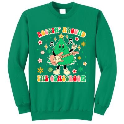 Funny Teacher Christmas Tree Vibes Rockin Around The Classroom Xmas Gift Sweatshirt