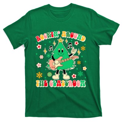 Funny Teacher Christmas Tree Vibes Rockin Around The Classroom Xmas Gift T-Shirt