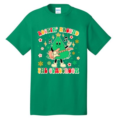 Funny Teacher Christmas Tree Vibes Rockin Around The Classroom Xmas Gift Tall T-Shirt