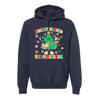 Funny Teacher Christmas Tree Vibes Rockin Around The Classroom Xmas Gift Premium Hoodie