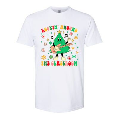 Funny Teacher Christmas Tree Vibes Rockin Around The Classroom Xmas Gift Softstyle CVC T-Shirt