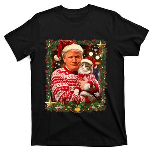 Funny Trump Christmas Sweater For Cat Lovers Ugly Xmas Sweatshirt T-Shirt