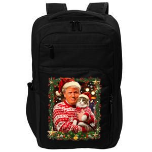 Funny Trump Christmas Sweater For Cat Lovers Ugly Xmas Sweatshirt Impact Tech Backpack