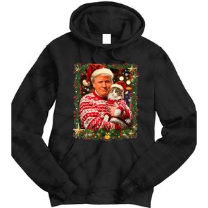 Funny Trump Christmas Sweater For Cat Lovers Ugly Xmas Sweatshirt Tie Dye Hoodie