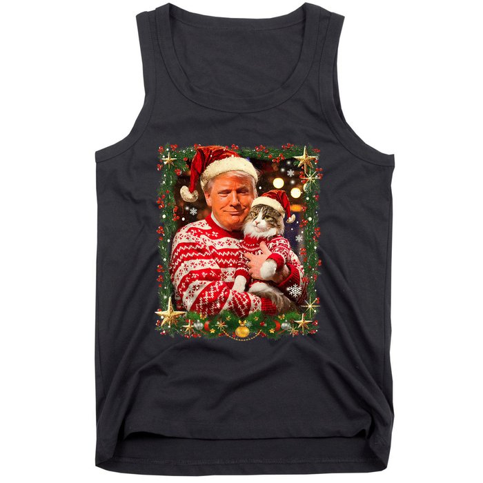 Funny Trump Christmas Sweater For Cat Lovers Ugly Xmas Sweatshirt Tank Top