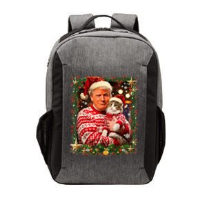 Funny Trump Christmas Sweater For Cat Lovers Ugly Xmas Sweatshirt Vector Backpack