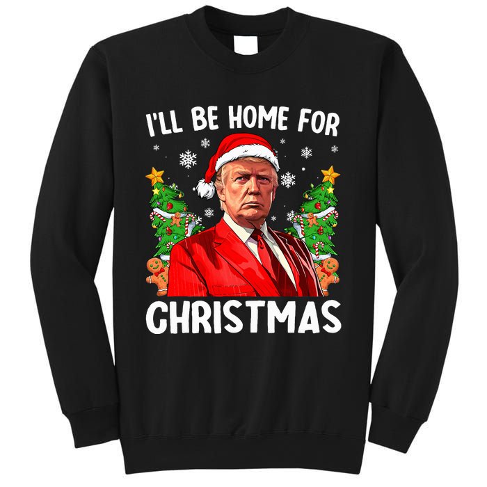 Funny Trump Christmas Santa Hat ILl Be Home For Christmas Sweatshirt