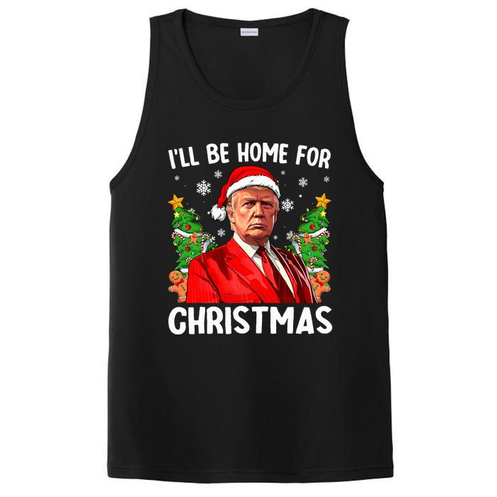 Funny Trump Christmas Santa Hat ILl Be Home For Christmas PosiCharge Competitor Tank