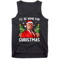 Funny Trump Christmas Santa Hat ILl Be Home For Christmas Tank Top