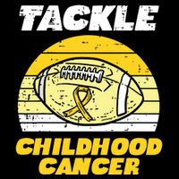 Football Tackle Childhood Cancer Retro Awareness Ribbon Tall T-Shirt