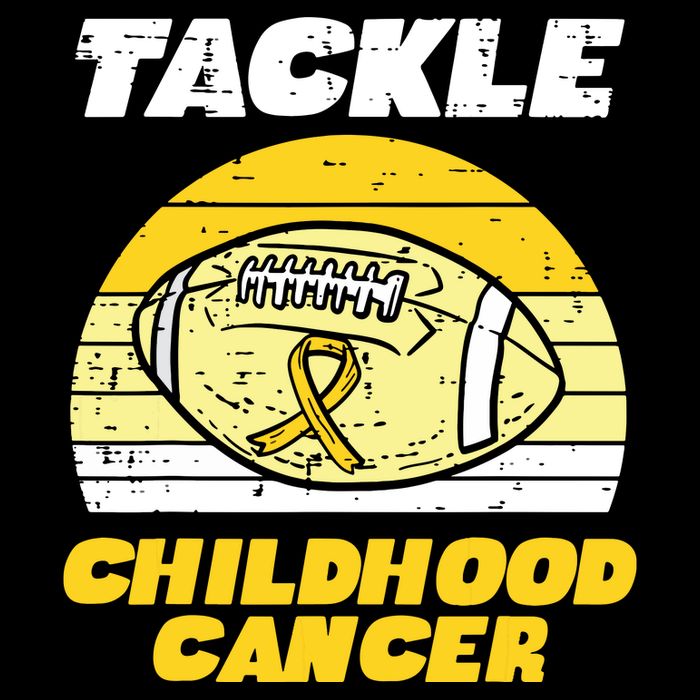 Football Tackle Childhood Cancer Retro Awareness Ribbon Tall T-Shirt