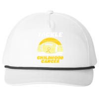 Football Tackle Childhood Cancer Retro Awareness Ribbon Snapback Five-Panel Rope Hat