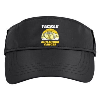 Football Tackle Childhood Cancer Retro Awareness Ribbon Adult Drive Performance Visor