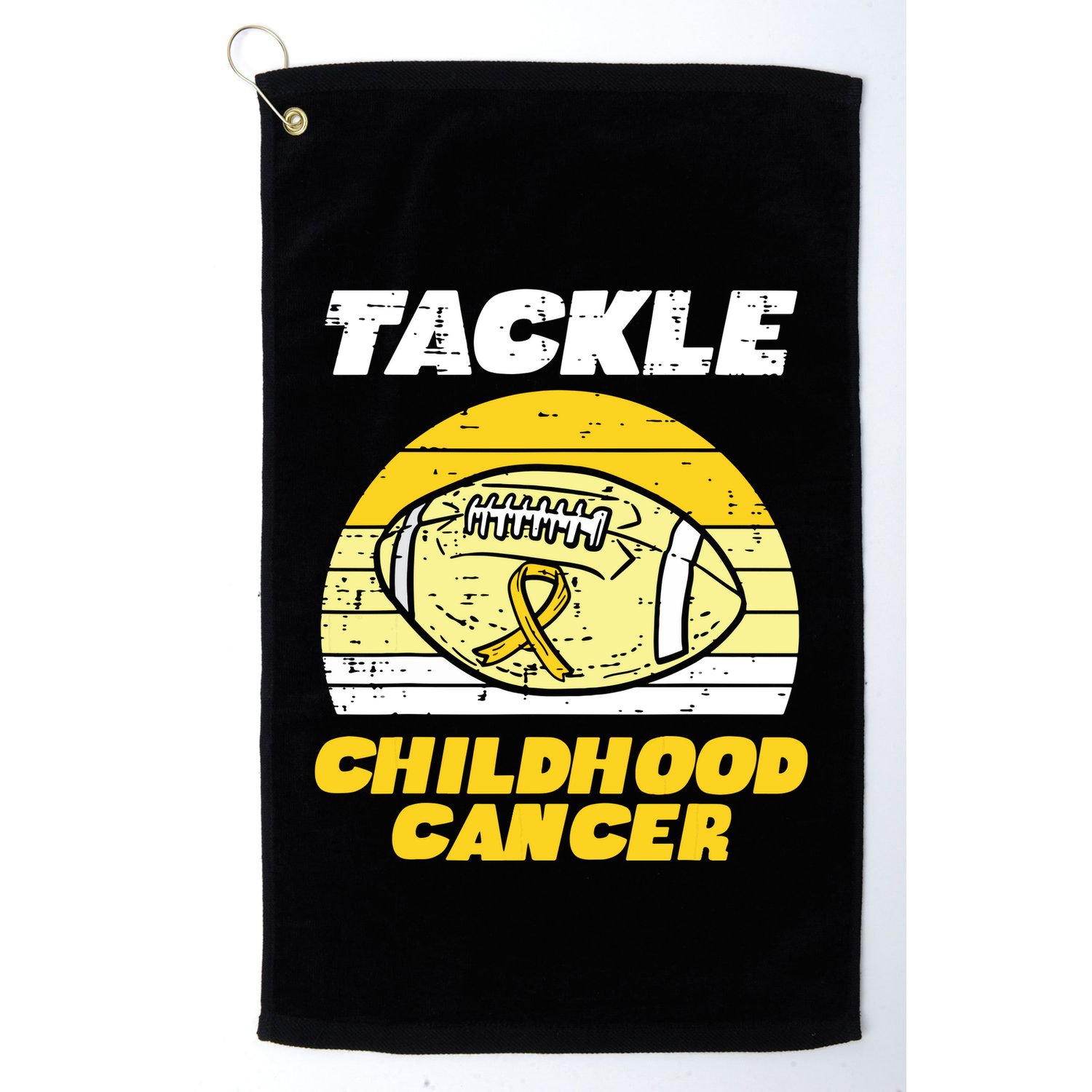 Football Tackle Childhood Cancer Retro Awareness Ribbon Golf Towel