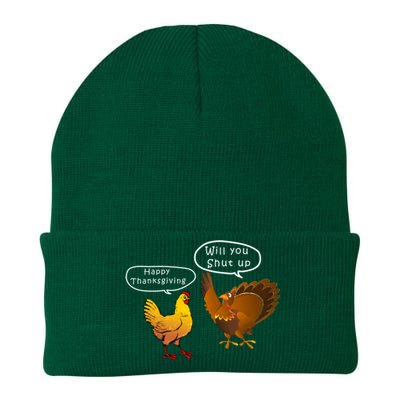 Funny Thanksgiving Chicken Vs Turkey Knit Cap Winter Beanie