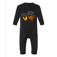 Funny Thanksgiving Chicken Vs Turkey Infant Fleece One Piece