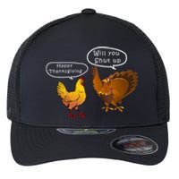 Funny Thanksgiving Chicken Vs Turkey Flexfit Unipanel Trucker Cap