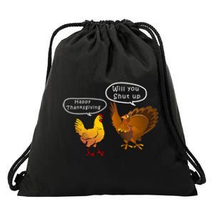 Funny Thanksgiving Chicken Vs Turkey Drawstring Bag