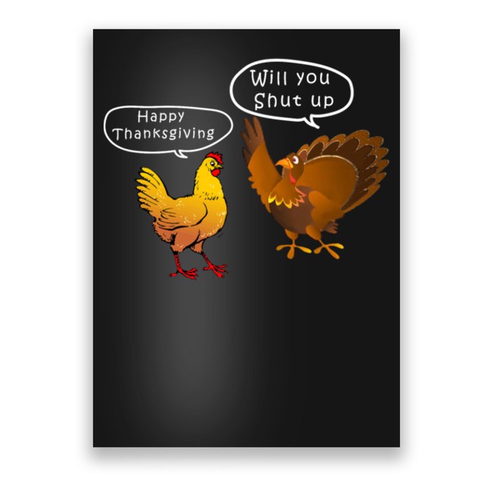 Funny Thanksgiving Chicken Vs Turkey Poster