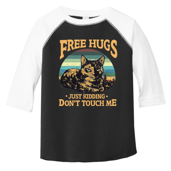 Free Tortoiseshell Cat Hugs Just Kidding Dont Touch Me Toddler Fine Jersey T-Shirt