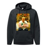 Funny Trump Christmas Sweater For Cat Lovers Xmas Pajamas Performance Fleece Hoodie