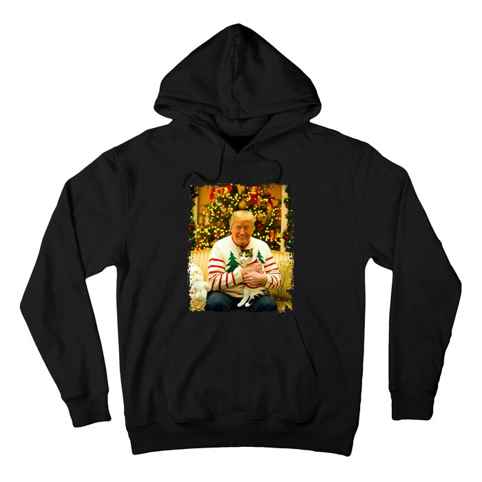 Funny Trump Christmas Sweater For Cat Lovers Xmas Pajamas Hoodie