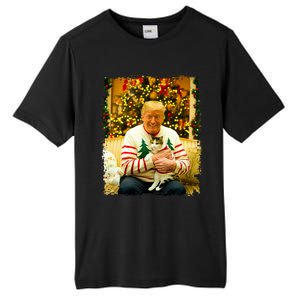 Funny Trump Christmas Sweater For Cat Lovers Xmas Pajamas Tall Fusion ChromaSoft Performance T-Shirt