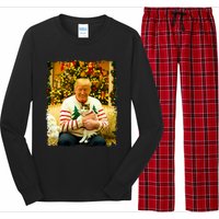 Funny Trump Christmas Sweater For Cat Lovers Xmas Pajamas Long Sleeve Pajama Set