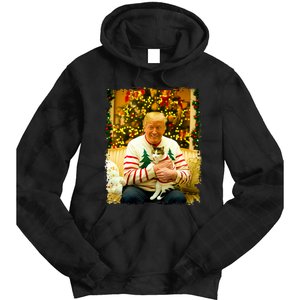 Funny Trump Christmas Sweater For Cat Lovers Xmas Pajamas Tie Dye Hoodie