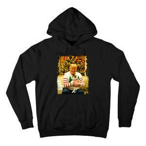 Funny Trump Christmas Sweater For Cat Lovers Xmas Pajamas Tall Hoodie