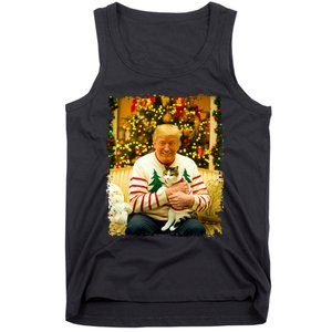 Funny Trump Christmas Sweater For Cat Lovers Xmas Pajamas Tank Top