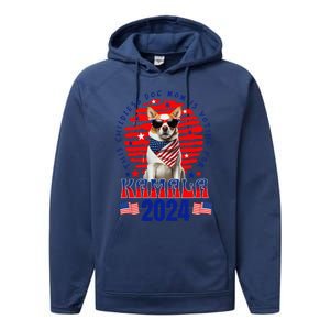 Funny This Childless Dog Mom Is Voting Kamala Harris 2024 Performance Fleece Hoodie