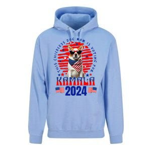 Funny This Childless Dog Mom Is Voting Kamala Harris 2024 Unisex Surf Hoodie