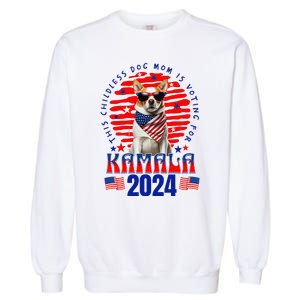 Funny This Childless Dog Mom Is Voting Kamala Harris 2024 Garment-Dyed Sweatshirt