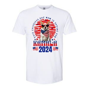 Funny This Childless Dog Mom Is Voting Kamala Harris 2024 Softstyle CVC T-Shirt