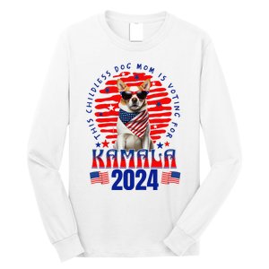 Funny This Childless Dog Mom Is Voting Kamala Harris 2024 Long Sleeve Shirt