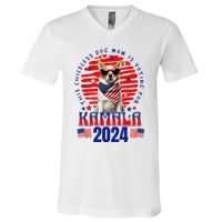 Funny This Childless Dog Mom Is Voting Kamala Harris 2024 V-Neck T-Shirt