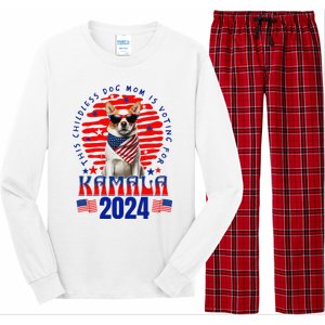 Funny This Childless Dog Mom Is Voting Kamala Harris 2024 Long Sleeve Pajama Set